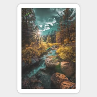 Comanche Peak Wilderness Stream in Autumn Sticker